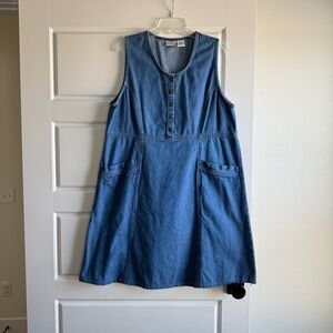 90s Y2K Vintage Denim Jumper Dress